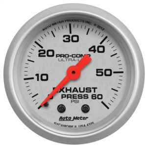 2-1/16 in. EXHAUST PRESSURE, 0-60 PSI, ULTRA-LITE