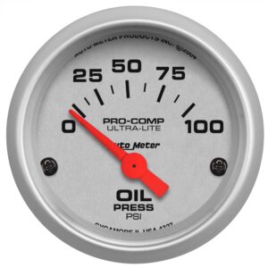 2-1/16 in. OIL PRESSURE, 0-100 PSI, ULTRA-LITE