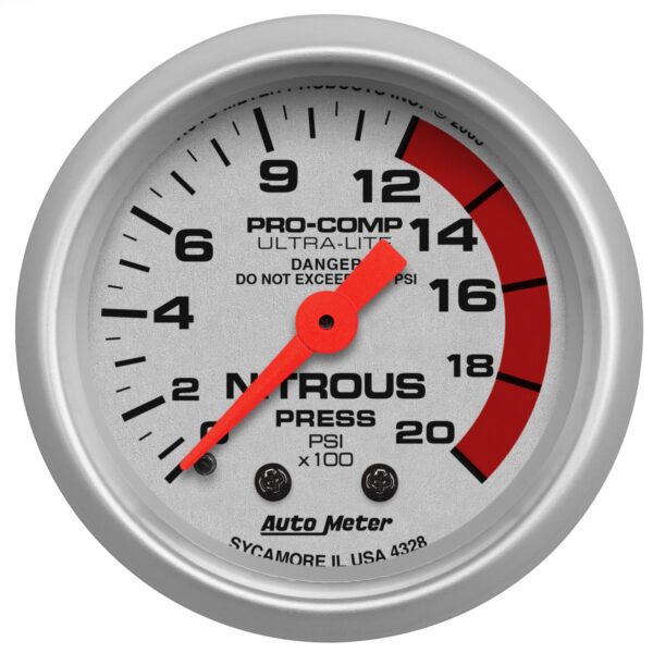 2-1/16 in. NITROUS PRESSURE, 0-2000 PSI, ULTRA-LITE