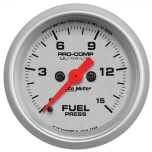 2-1/16in FUEL PRESSURE, 0-15 PSI, ULTRA-LITE