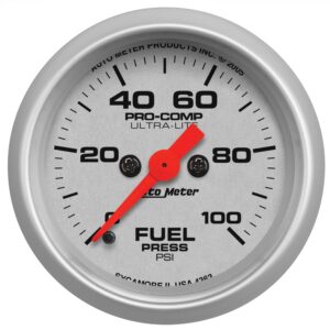 2-1/16in FUEL PRESSURE, 0-100 PSI, ULTRA-LITE