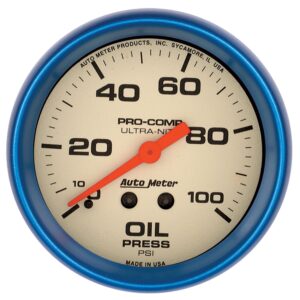 2-5/8 in. OIL PRESSURE, 0-100 PSI, ULTRA-NITE
