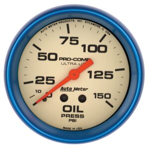 2-5/8 in. OIL PRESSURE, 0-150 PSI, ULTRA-NITE