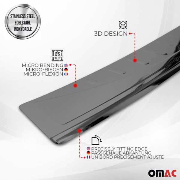 For Mercedes Metris 2016-2023 Dark Chrome Rear Bumper Guard Trunk Sill Protector