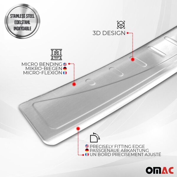Brushed Chrome Rear Bumper Guard Protector Fits MB GLC Class X253 2016-2023