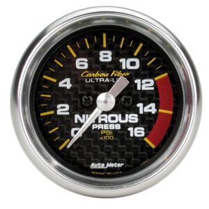 2-1/16 in. NITROUS PRESSURE, 0-1600 PSI, CARBON FIBER