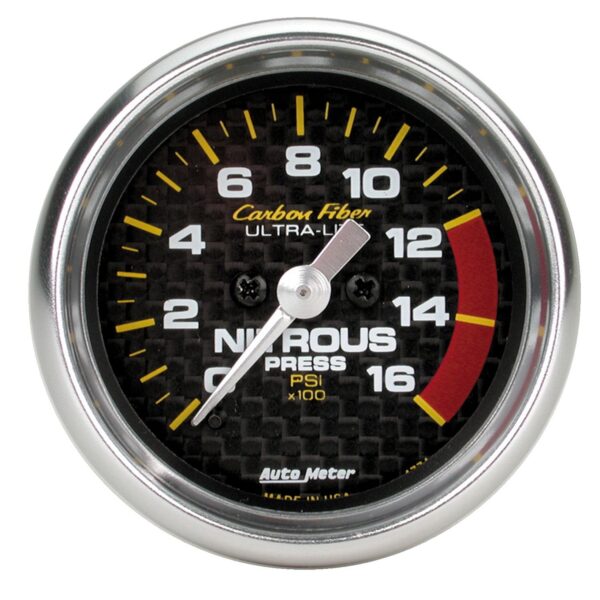 2-1/16 in. NITROUS PRESSURE, 0-1600 PSI, CARBON FIBER