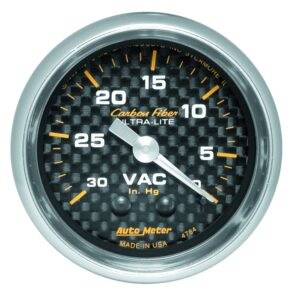 2-1/16 in. VACUUM, 0-30 IN HG, CARBON FIBER