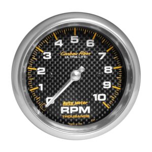 3-3/8 in. IN-DASH TACHOMETER, 0-10,000 RPM, CARBON FIBER