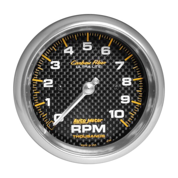 3-3/8 in. IN-DASH TACHOMETER, 0-10,000 RPM, CARBON FIBER