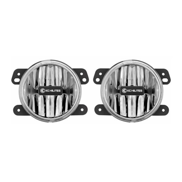 KC Hilites 4 in Gravity LED G4 - 2-Light System - SAE/ECE - 10W Fog Beam - for 10-18 Jeep JK