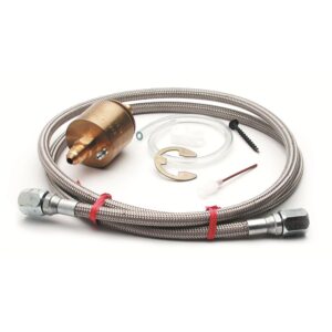 FUEL PRESS ISOLATOR KIT, FOR 100 PSI GAUGES, BRASS, INCL. 4FT. #4 BRAIDED STAINLESS LINE