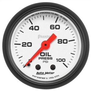 2-1/16 in. OIL PRESSURE, 0-100 PSI, PHANTOM