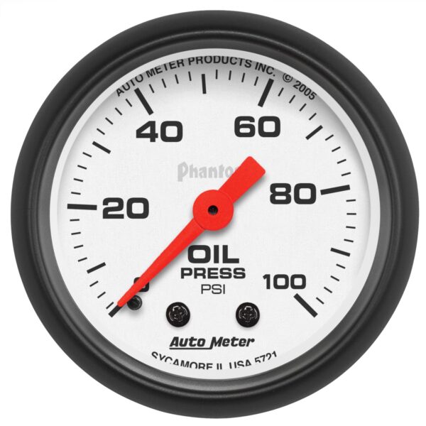 2-1/16 in. OIL PRESSURE, 0-100 PSI, PHANTOM