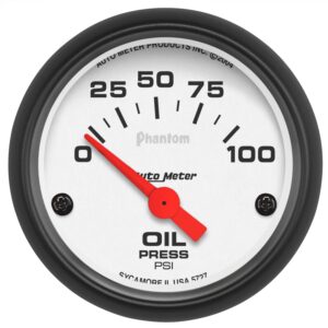 2-1/16 in. OIL PRESSURE, 0-100 PSI, PHANTOM