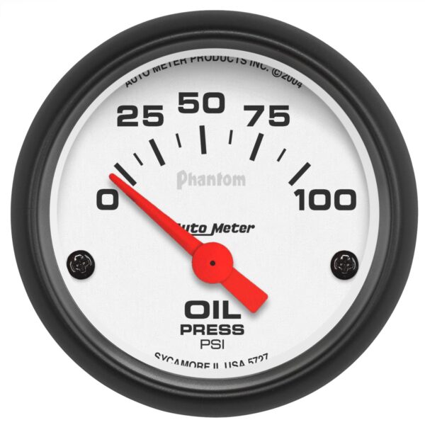 2-1/16 in. OIL PRESSURE, 0-100 PSI, PHANTOM