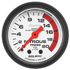 2-1/16 in. NITROUS PRESSURE, 0-2000 PSI, PHANTOM