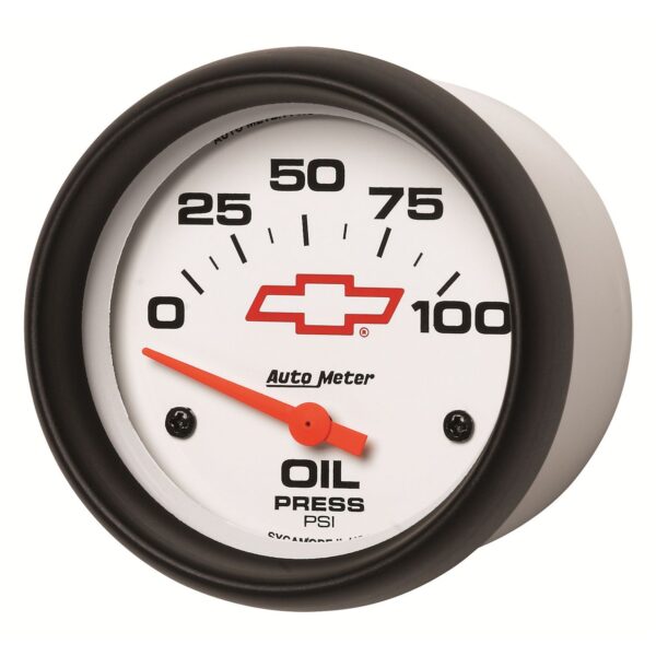 2-5/8 in. OIL PRESSURE, 0-100 PSI, GM WHITE
