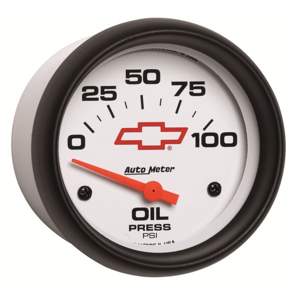 2-5/8 in. OIL PRESSURE, 0-100 PSI, GM WHITE