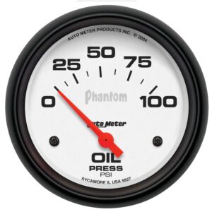 2-5/8 in. OIL PRESSURE, 0-100 PSI, PHANTOM