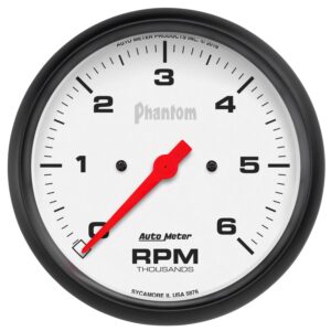 5 in. IN-DASH TACHOMETER, 0-6,000 RPM, PHANTOM