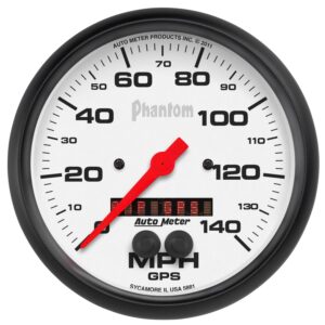 5 in. GPS SPEEDOMETER, 0-140 MPH, PHANTOM