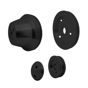 Small Block Chevy Pulley Kit - V-Belt - SWP - 1V - Black