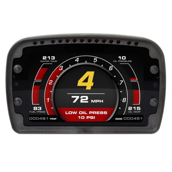 8-1/2 in. W X 5-1/4 in. H X 1-3/8 in. D LCD DASH, USER CONFIGURABLE,