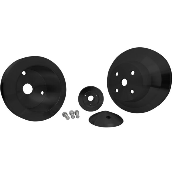 Small Block Chevy Pulley Kit - V-Belt - LWP - Black