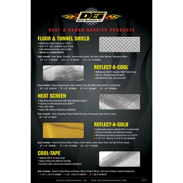 DEI 60601 Heat And Sound Barrier Display Board Countertop Display 060601