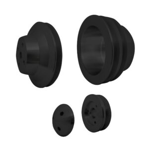 Small Block Chevy Pulle Kit - V-Belt - LWP - 2V - Black