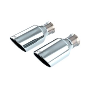 2021-2024 Ram 1500 TRX Tip Kit Single Round Rolled Edge Angle-Cut Bright Chrome