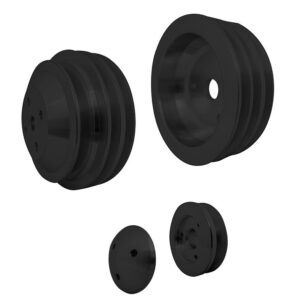 Small Block Chevy Pulley Kit - 3V - LWP - Black