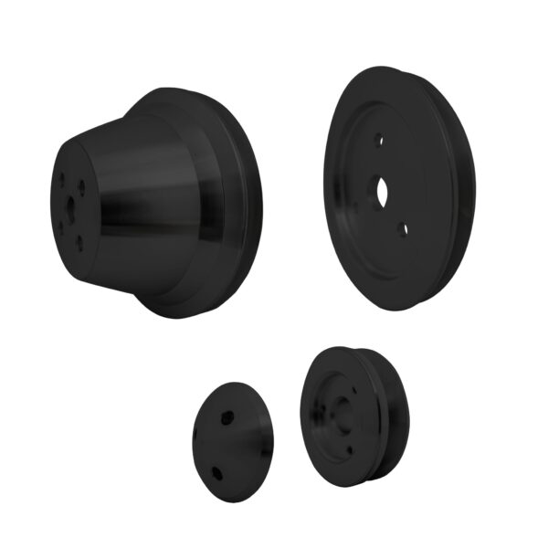 Small Block Chevy High Flow Pulley Kit - SWP - 1V - Black
