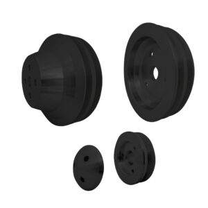 Small Block Chevy High Flow Pulley Kit - SWP - 2V - Black