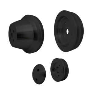 Small Block Chevy High Flow Pulley Kit - 2V - SWP - Black