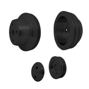 Small Block Chevy High Flow Pulley Kit - 2V - LWP - Black