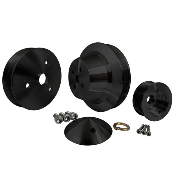 Small Block Chevy Serpentine Pulley Kit - 1V - Black