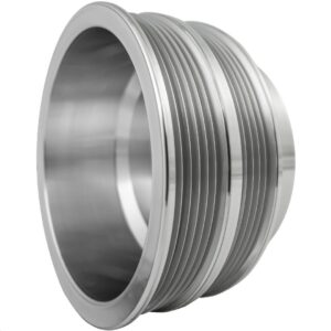Small Block Chevy Serpentine Crankshaft Pulley - 2V - 5 & 6 Rib - Silver
