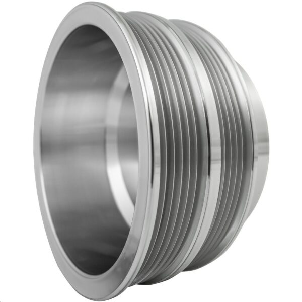 Small Block Chevy Serpentine Crankshaft Pulley - 2V - 5 & 6 Rib - Silver