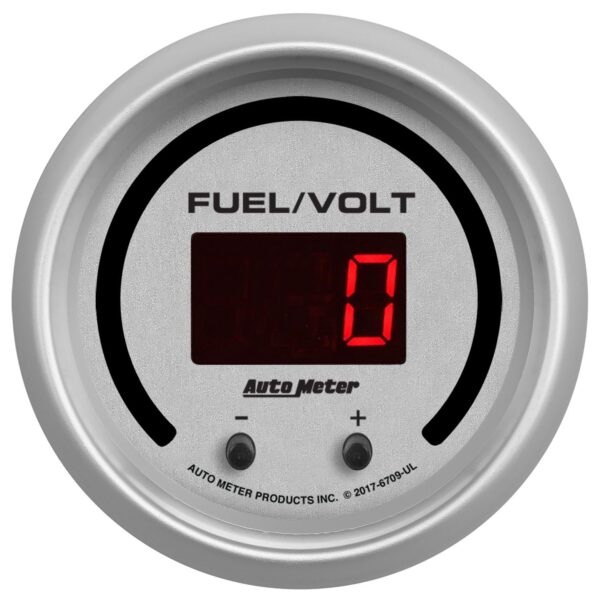 GAUGE, FUEL/VOLT, 2 1/16" TWO CHANNEL, SELECTABLE, ULTRA-LITE ELITE DIGITAL