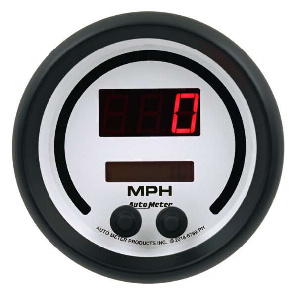 GAUGE, SPEEDO, 3 3/8", 260 MPH / 260 KM/H, ELEC PROGRAM, PHANTOM ELITE DIGITAL