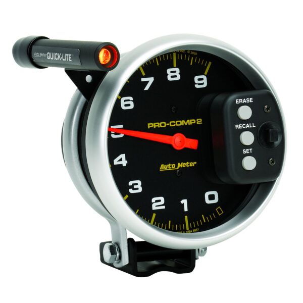 5 in. TACHOMETER, 0-9000 RPM, PEDESTAL W/ QUICK LITE & PEAK MEMORY, PRO-COMP