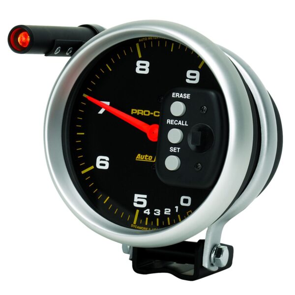5 in. TACHOMETER, 0-9000 RPM, PEDESTAL DUAL RANGE W/ QUICK LITE & PEAK MEMORY, PRO-COMP
