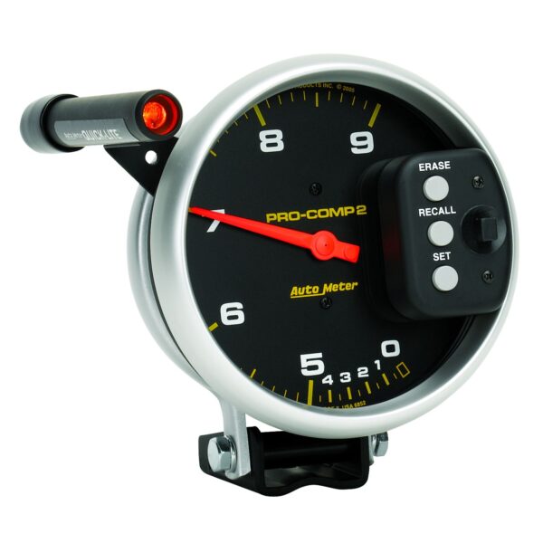 5 in. TACHOMETER, 0-9000 RPM, PEDESTAL DUAL RANGE W/ QUICK LITE & PEAK MEMORY, PRO-COMP