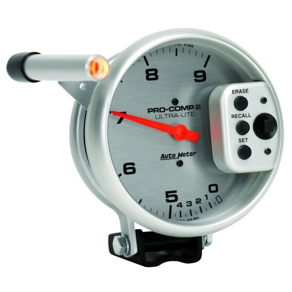 5 in. TACHOMETER, 0-9000 RPM, PEDESTAL W/ QUICK LITE, DUAL RANGE W/PEAK MEMORY, ULTRA-LITE