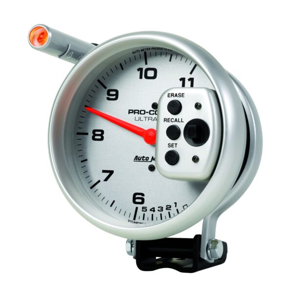 5 in. TACHOMETER, 0-11,000 RPM, PEDESTAL W/ QUICK LITE, DUAL RANGE W/PEAK MEMORY, ULTRA-LITE