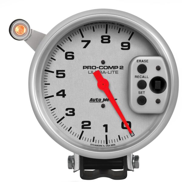 5 in. TACHOMETER, 0-9000 RPM, PEDESTAL W/ QUICK LITE, W/PEAK MEMORY, ULTRA-LITE