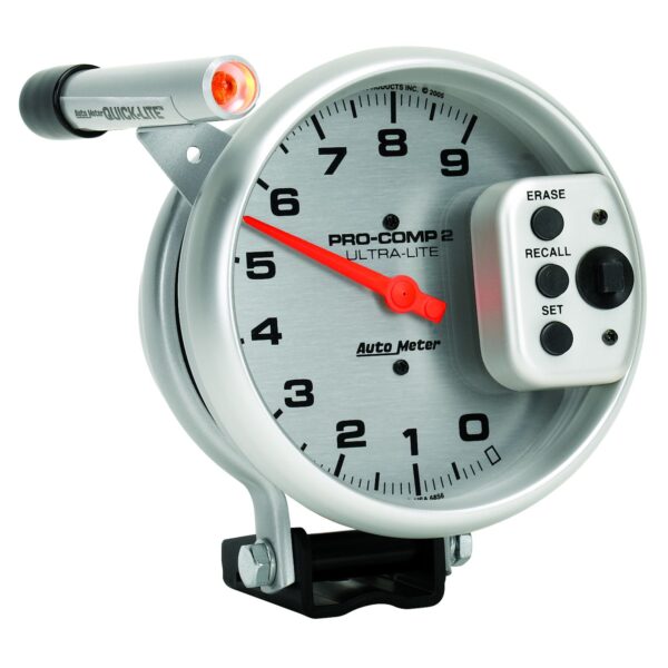 5 in. TACHOMETER, 0-9000 RPM, PEDESTAL W/ QUICK LITE, W/PEAK MEMORY, ULTRA-LITE