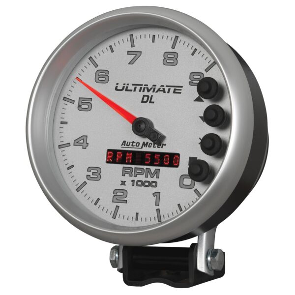 5 in. TACHOMETER, 0-9000 RPM, PEDESTAL, ULTIMATE DL PLAYBACK, SILVER